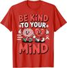 Röda Bandet-veckan Var snäll mot ditt sinne Hjärna Hjärta Grafisk T-shirt Andningsbar Bomull Kortärmad Rundhalsad T-shirt