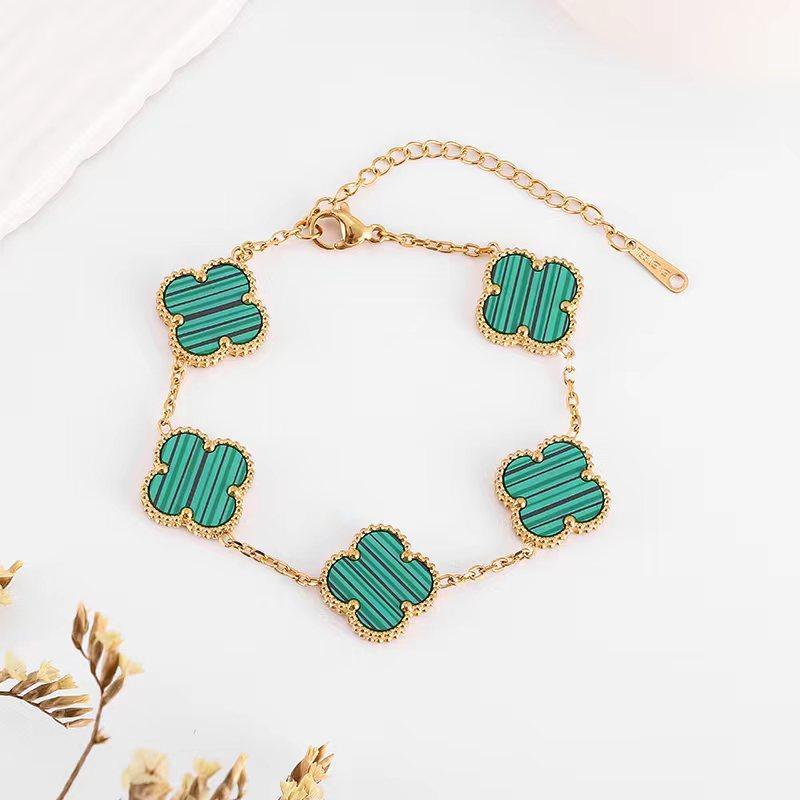 15mm New Four-Leaf Clover Bracelet Women Simple Five Flowers Four-Leaf Clover Hundred Hand Jewelry