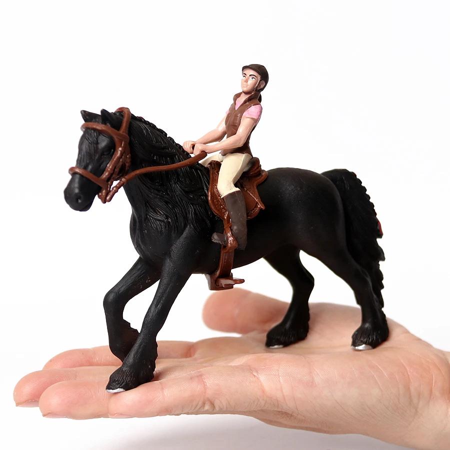Toy Horses Equestrian Rider Horse Playset Farm Animals Action Figure Animal Figurines Plastic Models Children Toys Kids Gifts