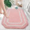 Bathroom Rugs Mat 26x18, Soft Absorbent Bath Mats, Machine Washable Microfiber Floor Mats for Bathroom Tubs, Sinks and Showers,Pink