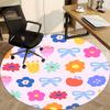 1pc Floral Decorative Office Round Rug, Non-slip, Soft and Durable Office Rug for Interior Decoration, Perfect for Office, Beautiful Decoration yy2603