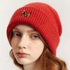 Solid color knitted hat for winter windproof and warm women's woolen hat, versatile dome hat