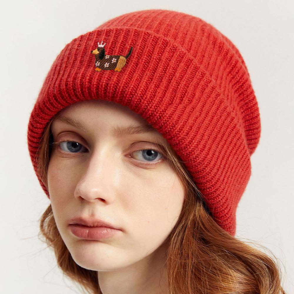 Solid color knitted hat for winter windproof and warm women's woolen hat, versatile dome hat