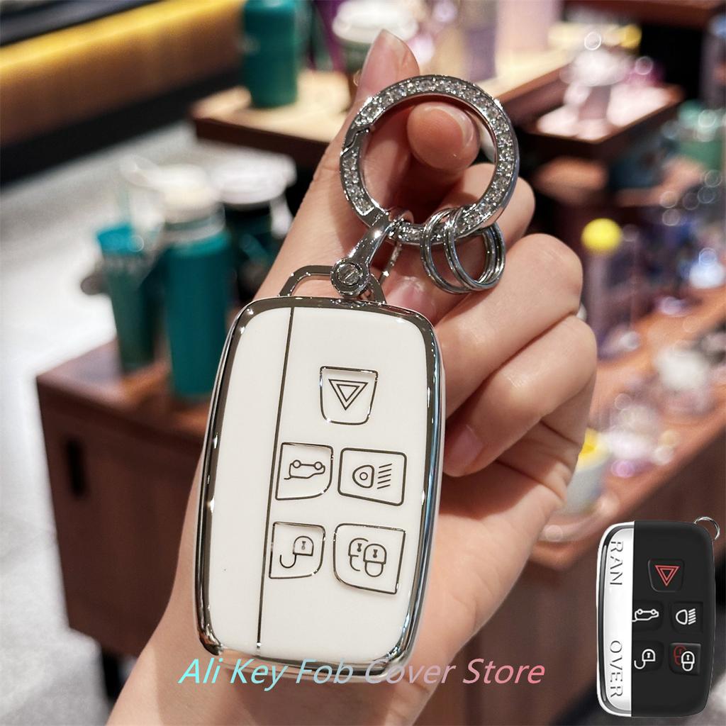 Key Fob Cover for Evoque Velar Sport Discovery Freelander2 LR4 Land Rover Sport Jaguar XF XJ XE F-PACE F-Type Lanyard