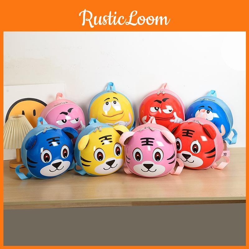 Tiger Cartoon Childrens Backpack With Breathable Nylon For Kids Schoolbag Gift