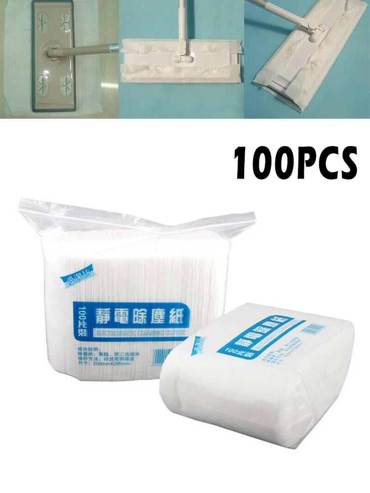 Maintain a Clean and Healthy Living Environment 100pcs Disposable Electrostatic Dust Removal Mop Paper Home Cleaning Cloth