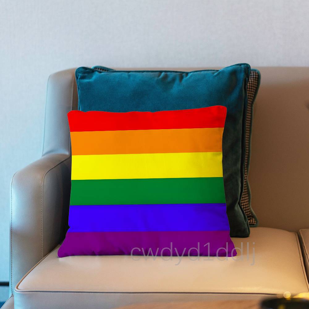 Lgbtq Flags Lesbian Pillow Case Short Plush Sofa Decorative Gift Home Double-sided Printing Cushio