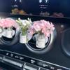Car Center Console Air Outlet Simulated Flower Clips Ornaments Baby'S Breath Jasmine Vase For Girls Car Decorations