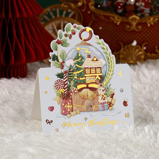 Yousheng 10 Pcs Christmas Greeting Card Gold Stamping Blank Xmas Postcards 3.9 X 5.3 Inch Merry Christmas Cards for Friends Family