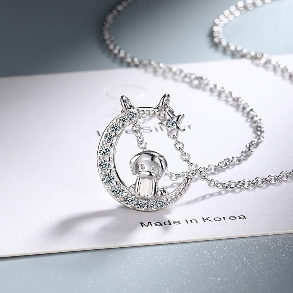 Zodiac Necklace with Zirconia Collarbone Chain Pendant Star and Moon Necklace Popular Jewelry Valentine's Day Gifts