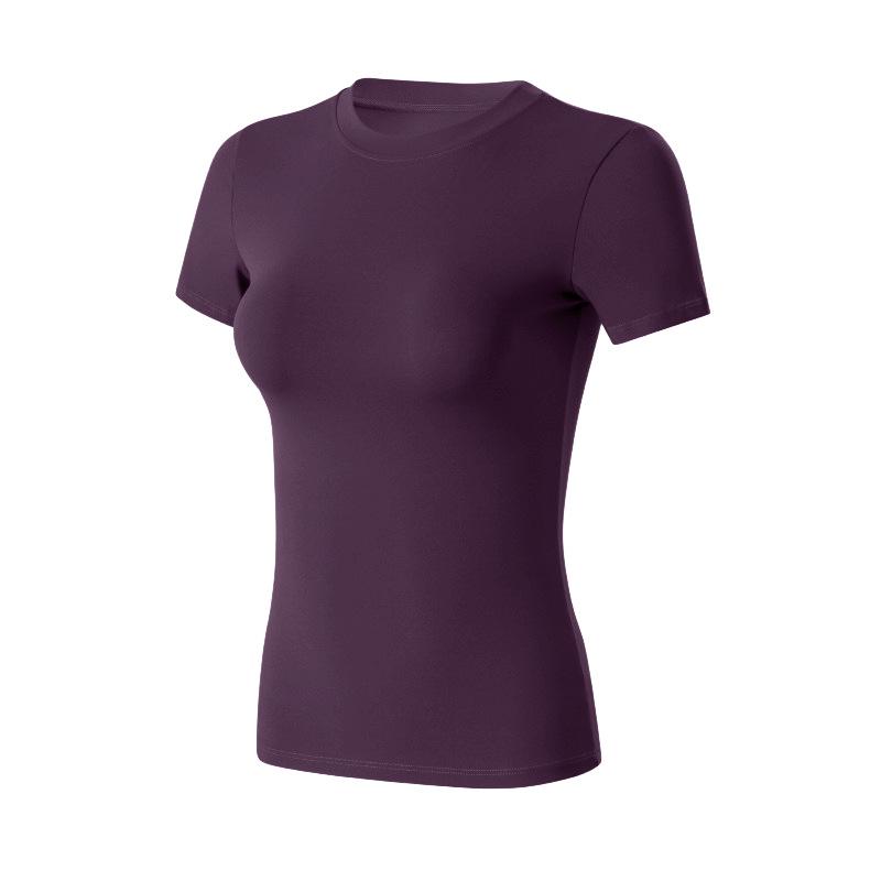 Slim Fit Quick-Dry Short Sleeve Yoga Top - High Elasticity Pilates T-Shirt for Summer Workouts