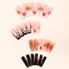 Leopard Print Detachable Wearable Nails with Floral Gilded Tips