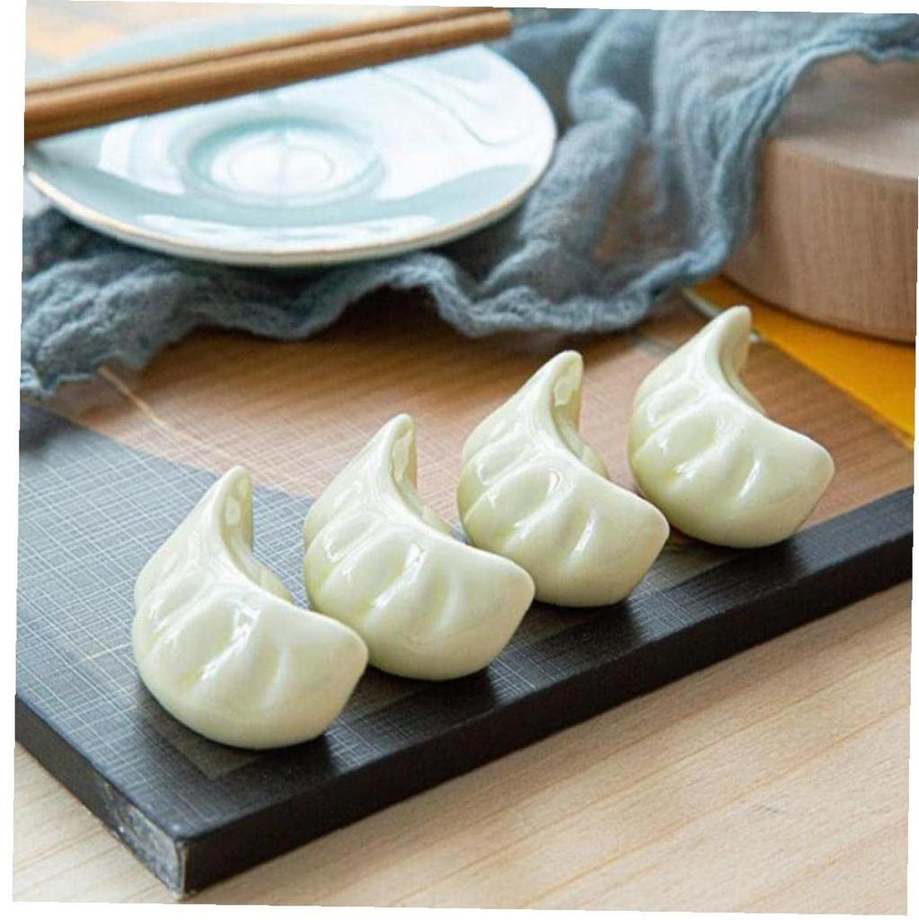 TOSSPER Chopstick Boiled Funny Pack of 4 Rests, Dumplings, Gyoza, Tableware, Gift, 4.7x2x2.5cm,