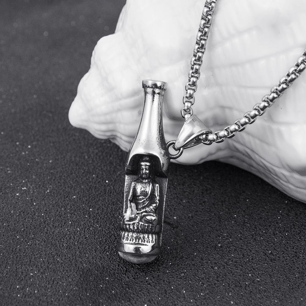 Fashionable New Beer Bottle Opener Pendant, Men's Trendy Bouncing, Versatile, Long Titanium Steel Necklace