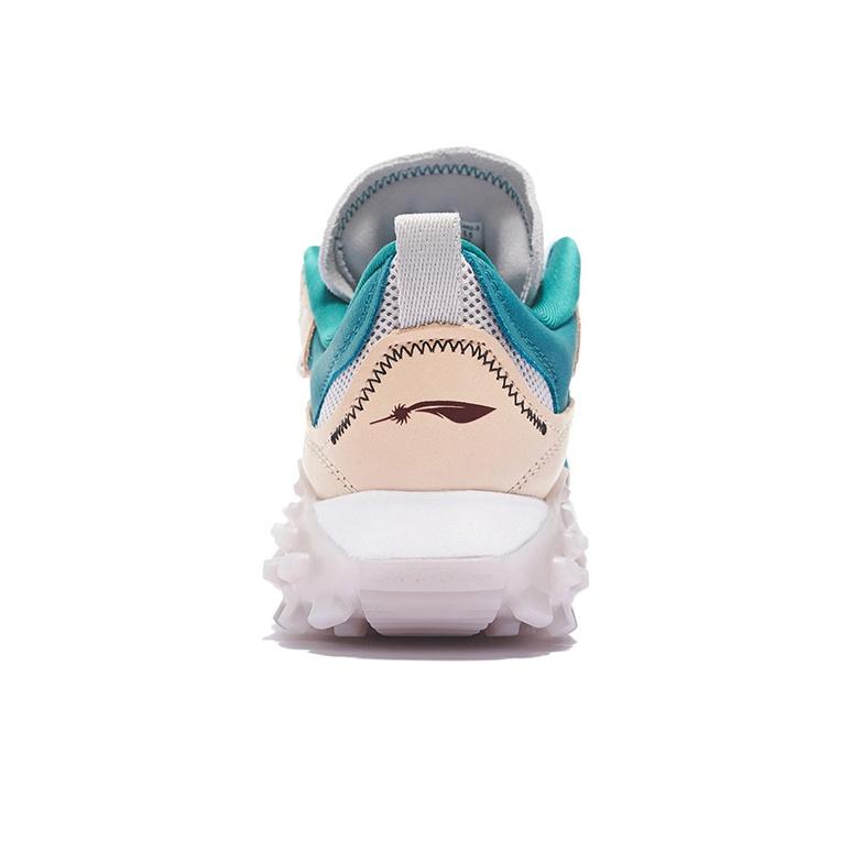 Li Ning Overload Fabric Leather Shock Absorbing Non-Slip Wear-Resistant Low-Top Casual Shoes Women Casual Shoes AZGS082-3