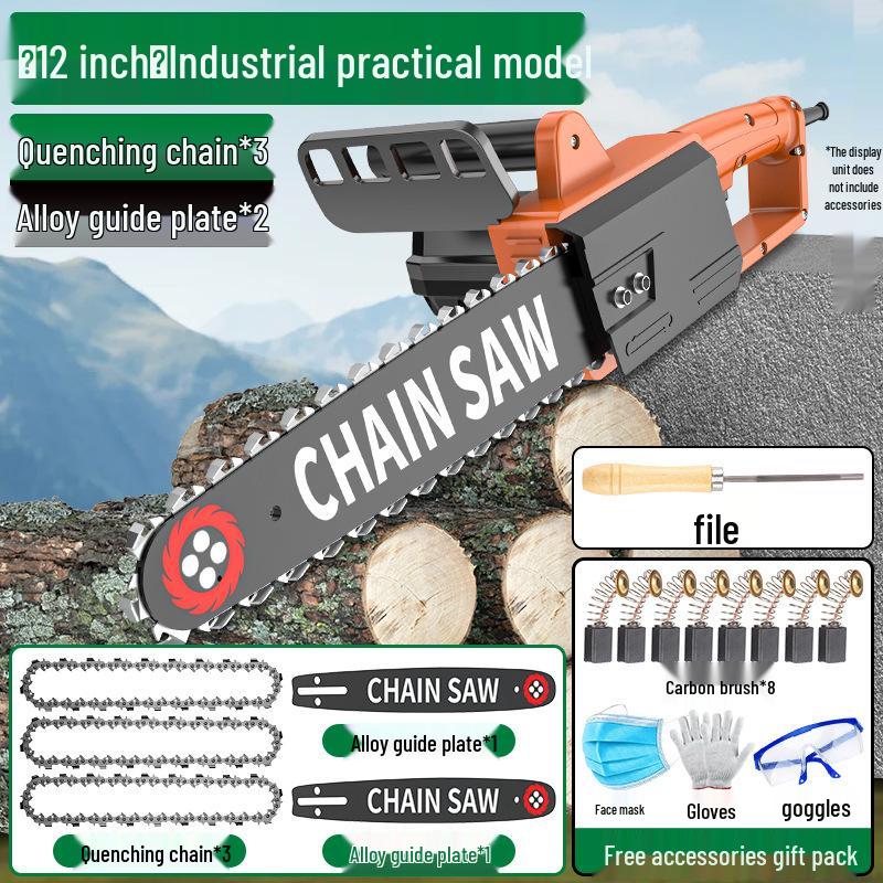 Chuangyi 220V Handheld Electric Chainsaw - Multifunctional Plug-in Felling Saw for Home Use