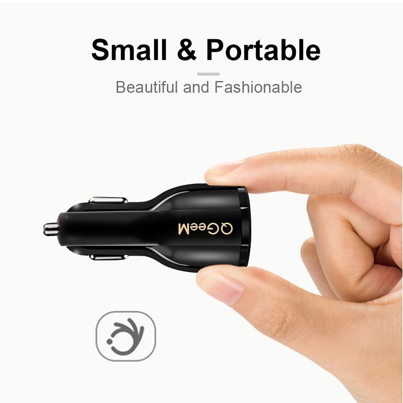 QGeeM Çift USB QC 3.0 Araç Şarj Cihazı Hızlı Şarj 3.0 Telefon Şarj Araba Hızlı Şarj Cihazı 2 Port USB Taşınabilir iPhone Şarj Cihazı Xiaomi