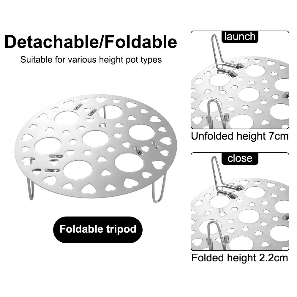 Folding Steamed Egg Rack Stainless Steel Steam Grid Boiled Eggs Holder Steaming Plate  Kitchen