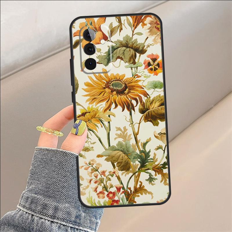Vintage Sunflowers Case For Samsung Galaxy A06 A05 A32 A16 A55 A36 A26 A54 A34 A14 A22 A52 A35 A15 A53 A13 A56