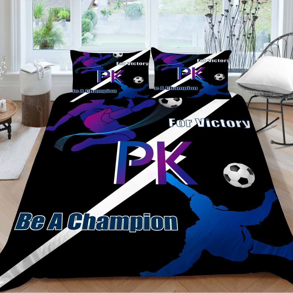 Football Series Quilt Cover Pillowcase Two Or Three-Piece Set 3D Digital Printing Polyester Sports Style