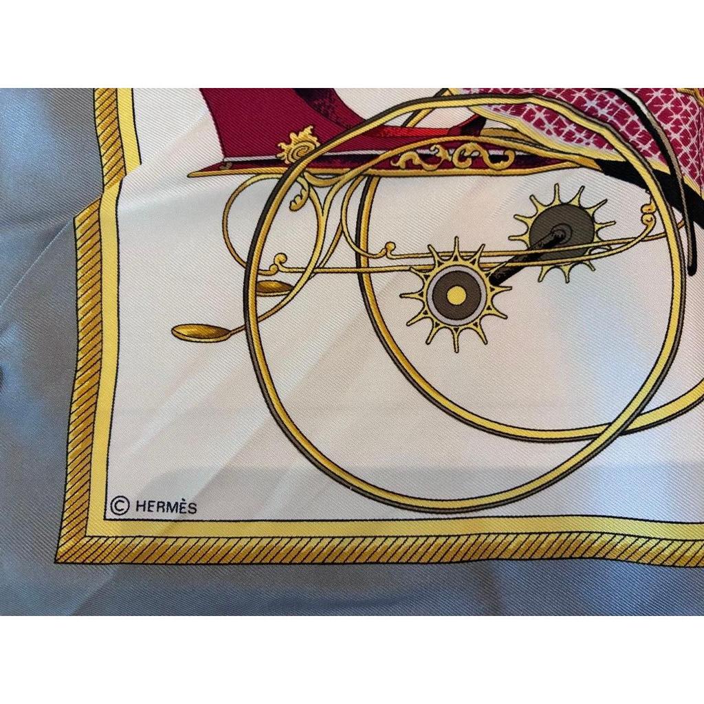 Used [Price Drop!] HERMES Scarf Carriage Motif Silk Multicolor