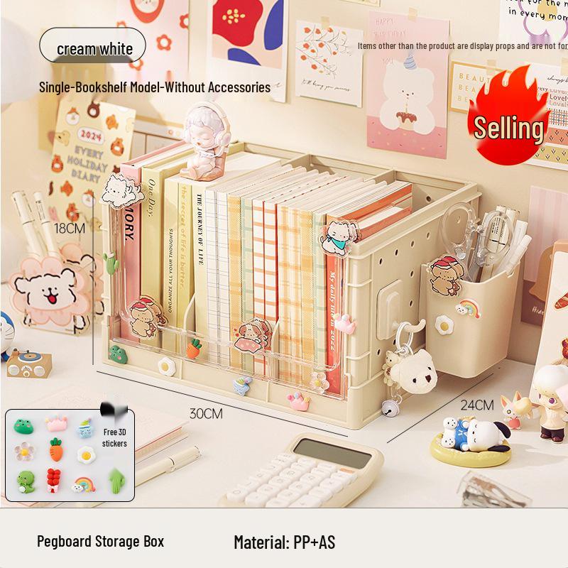 Desktop Pegboard Storage - Multi-Layer Bookshelf for Dormitory and Bedroom