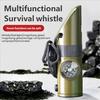 Yousheng 7-In-1 Multifunctional Whistle with Compass Thermometer Magnifier Reflector Mirror LED Light Outdoor Hiking Hunting Camping Emergency Tool