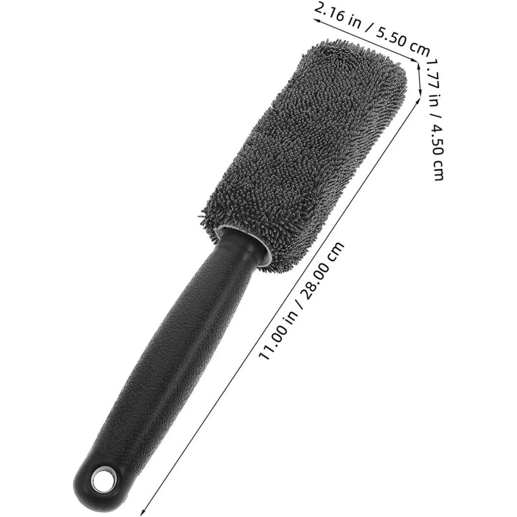 Portable Microfiber Car Wheel Tire Rim Brush Auto Wheel Cleaning Tool Wash Towel with Plastic Handle Car Washing Accessories