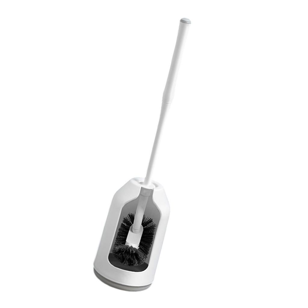 Space Saving Bathroom Brush Kits for Hygienic Stain Removal and Organized Storage Curved Toilet Bowl Scrubber and Handle