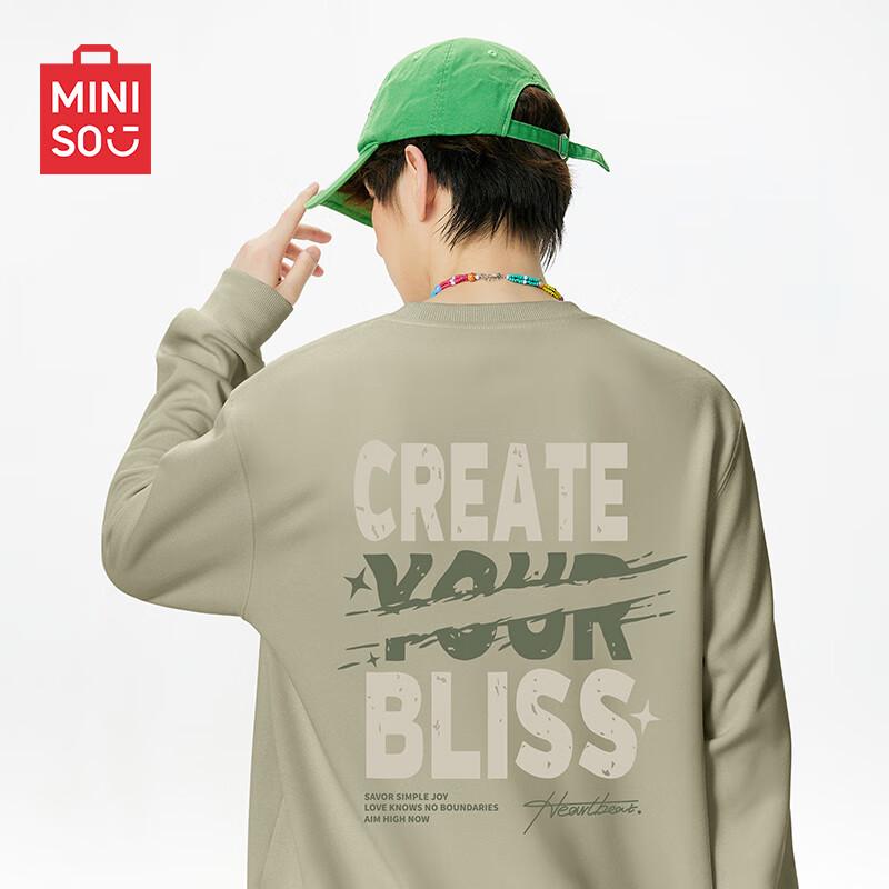 

MINISO Men s Trendy Crewneck Pullover Sweatshirt XL