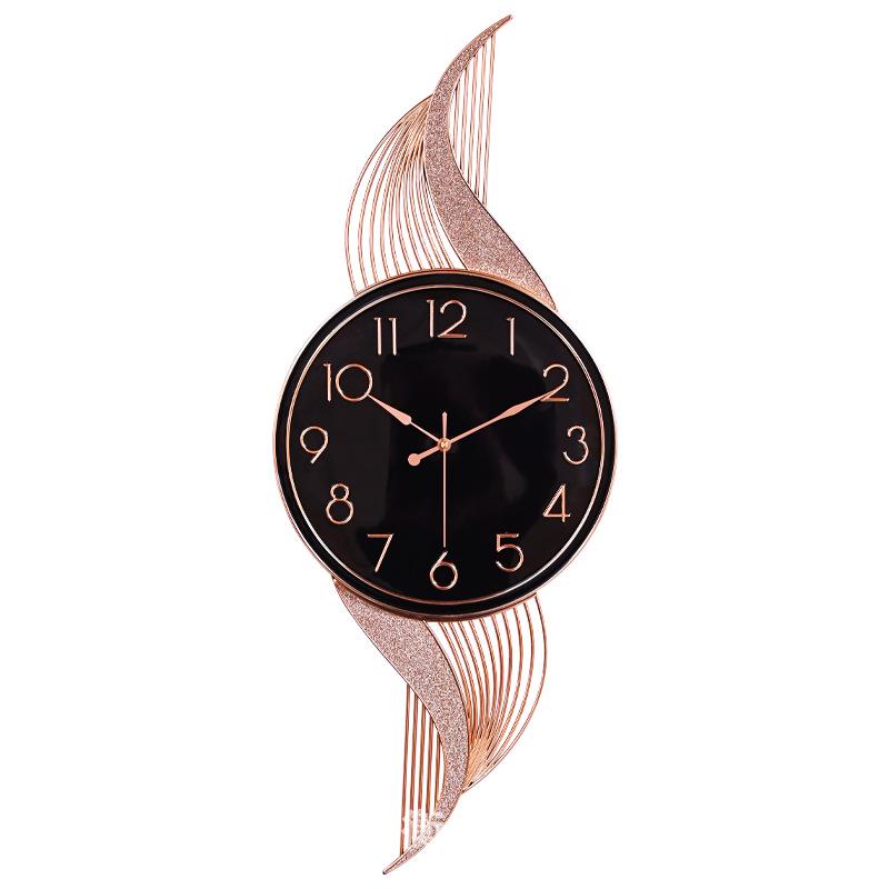 Home Living Room Silent Quartz Wall Clock with Glass Mirror Surface