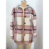 Autumn and Winter Hooded Casual Jacket Mid Length Checkered Women's Blouses & Shirts