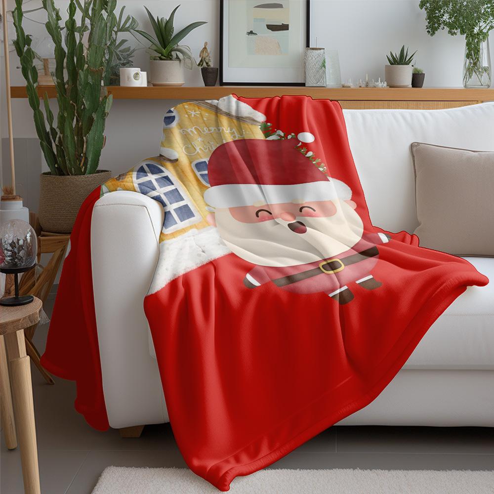Tuniu Cute Christmas Plush Blanket for Sofa Bed Room Warm Soft Fleece Throw Blanket Gift