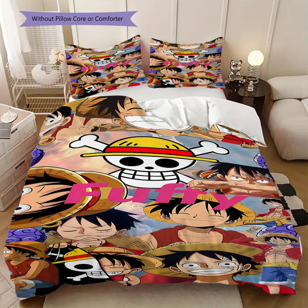 Monkey D. Luffy Soft Comfortable Duvet Cover, Children's Bedding Set Gift, Various Sizes Available LXR158