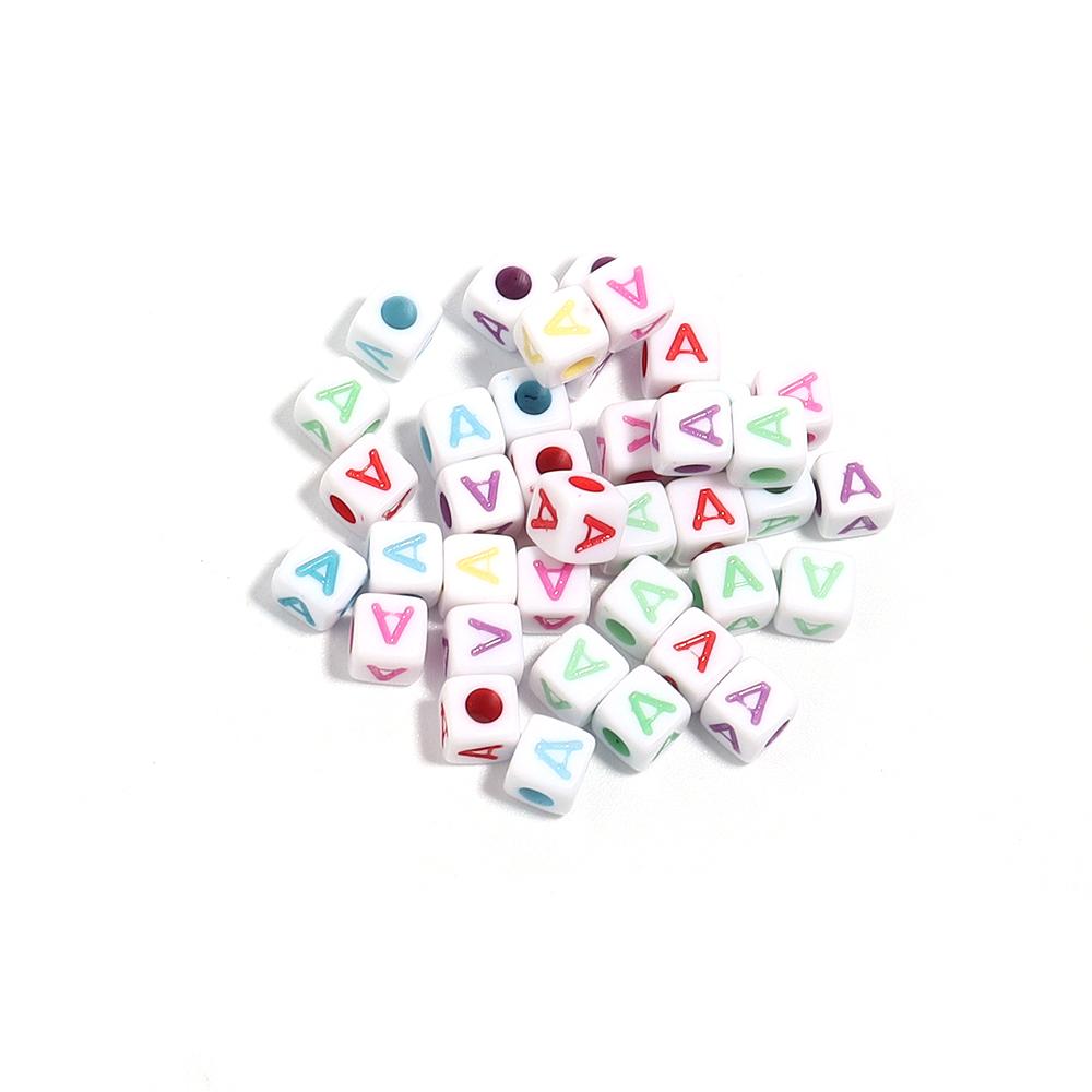 100pcs/lot  A-Z Acrylic Letter Bead Square Loose Spacer Alphabet Beads for DIY Bracelet Necklace Jewelry Making Supplies
