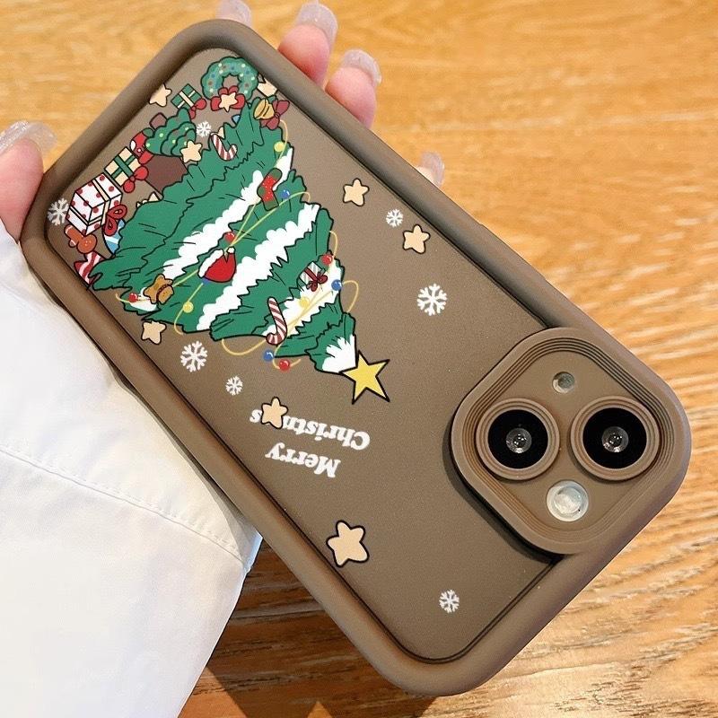Happy Christmas tree for Apple 16 mobile phone case 15promax niche 12iPhone14 festive 13 anti-drop 11