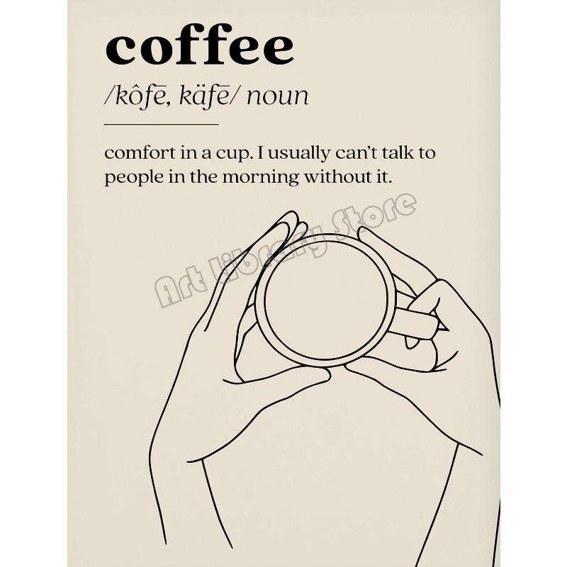 

Vintage Minimalist Coffee Definition Coffee Cup Abstract Line Nordic Poster Canvas Painting Wall Art Pictures Home Kitchen Decor 21cm×30cm NoFrame