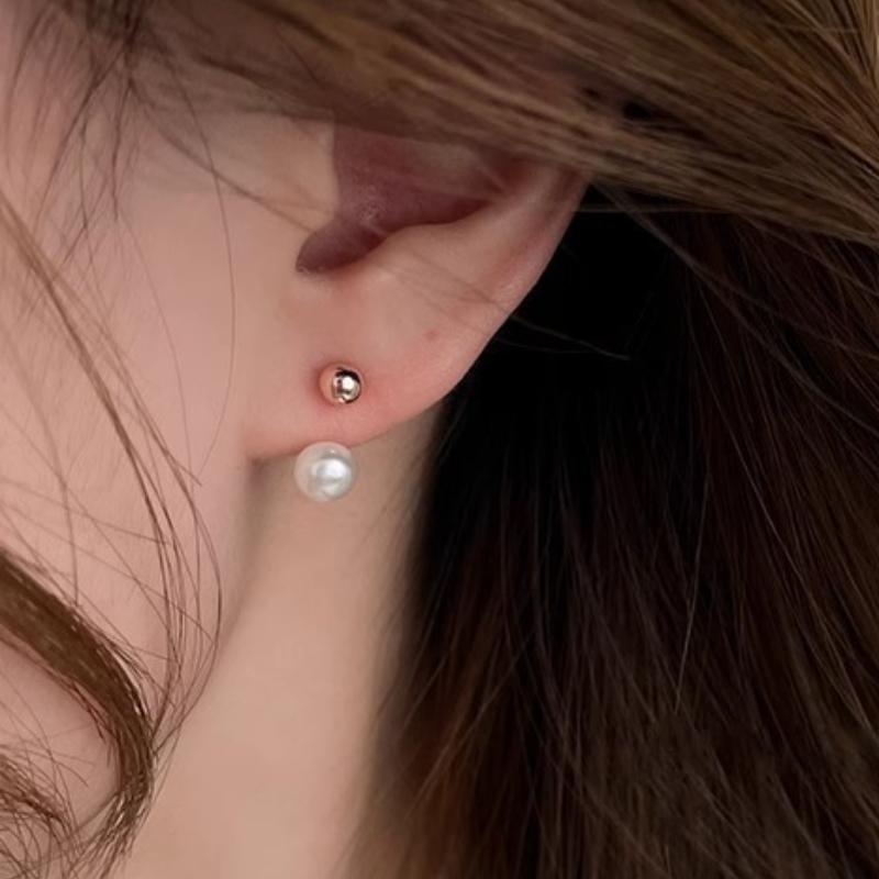 Fashionable and Versatile Post-hanging Baroque Pearl Earrings Female Light Luxury Design Earrings Temperament Senior Sense of Earrings