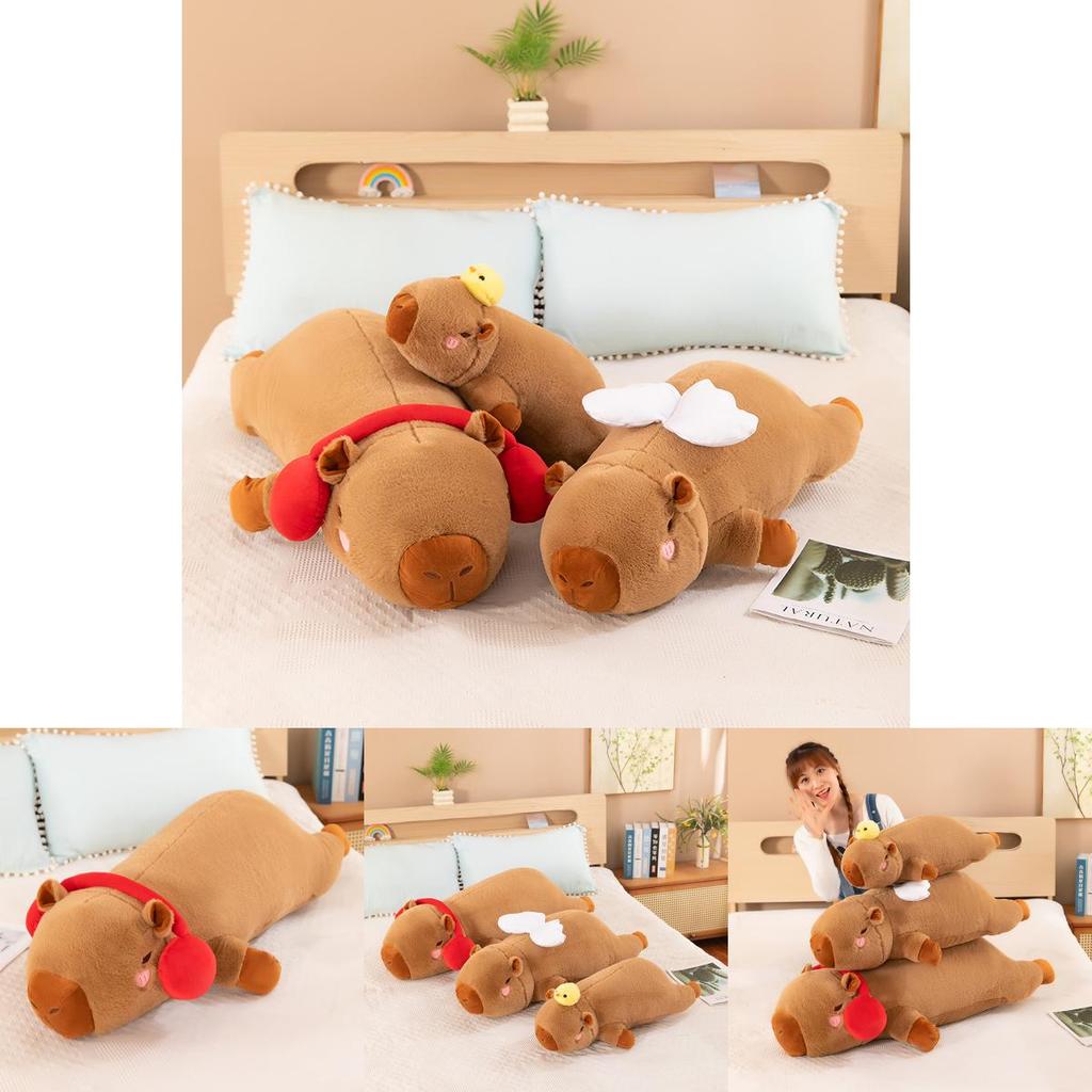 Water Capybara Plush Animal Pillow With Soft Pp Cotton Filling For Kids Room Decor