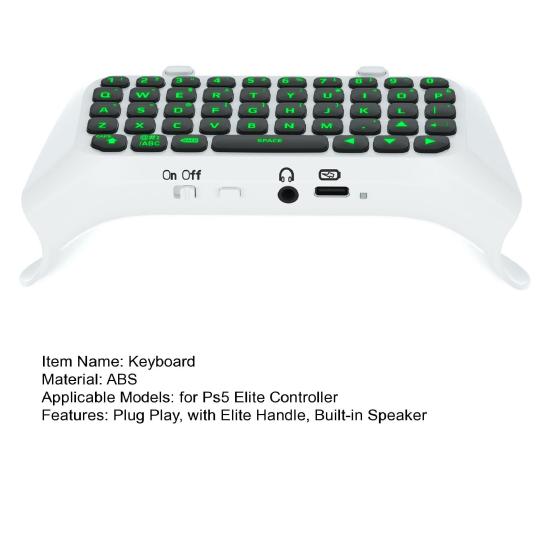 Clavier de jeu avec poignée Elite, haut-parleur intégré, clavier sans fil compatible Bluetooth, rétroéclairé, design d'ambiance pour PS5 Elite