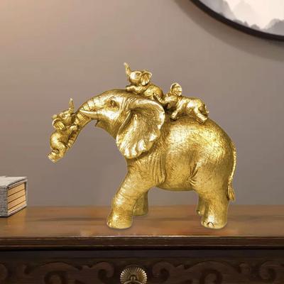 Elephant Statue Animal Sculpture Collection Creative Resin Figurine, Tabletop Decor for Windowsill