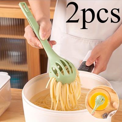 2pcs, Multifunctional Long-handled Egg Beater Spoon Colander for Cooking,Long Heat-resistant Food Cooking Tongs,Egg Mixer,Strainer Spoon,Kitchen Tools
