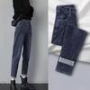 Women's High Waist Elastic Loose Straight Jeans - Plus Size, Slimming, Versatile, Spring/Autumn High-End Dad Jeans