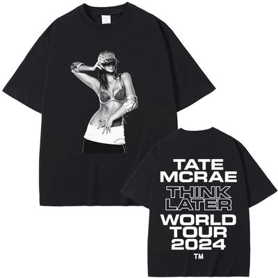 Tate Mcrae The Think Later World Tour T-shirts Ανδρικά Γυναικεία Μόδα Vintage Κοντομάνικες Μπλούζες Καθημερινά T-Shirts