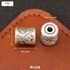 Sterling Silver S999 Ethnic Spacer Beads: Retro Barrel & Ruyi Lock Lucky Beads for DIY Jewelry.