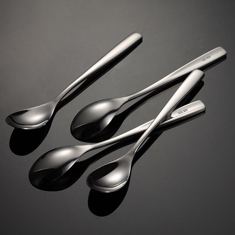 304 stainless steel heavy western food teaspoon coffee stirring spoon 4mm thick square handle children's soup more western tableware