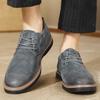 Zapatos Oxford clásicos de cuero genuino para hombres, zapatos planos, zapatos casuales de cuero de ante cómodos, mocasines, zapatos de negocios para hombre