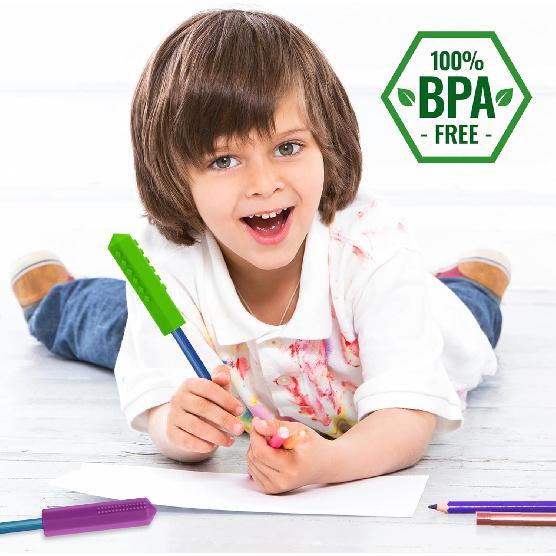 Sensory Pencil Toppers for Sensory Kids, Boys and Girls, Silicone Fidgets Pencil Covers for Autism, ADHD, SPD, or Special Oral Motor Needs