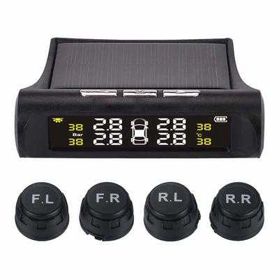 Solar Power TPMS Car Tire Pressure Alarm Monitor System Auto Security External Sensor Tyre Pressure Temperature Warning