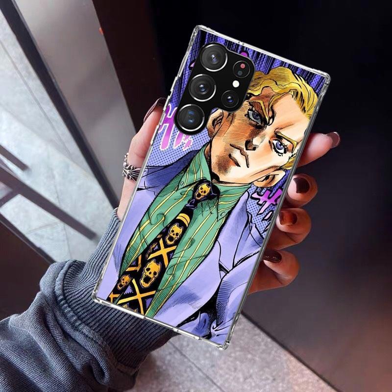 JoJo Kira Yoshikage Killer Queen Phone Case For Samsung Galaxy S26 S25 Edge S24 S23 Ultra S22 Plus S21 S20 FE Soft TPU Back Cove